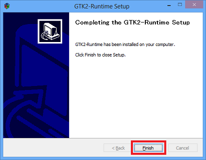 Setup of GTK2-Runtime is finished.